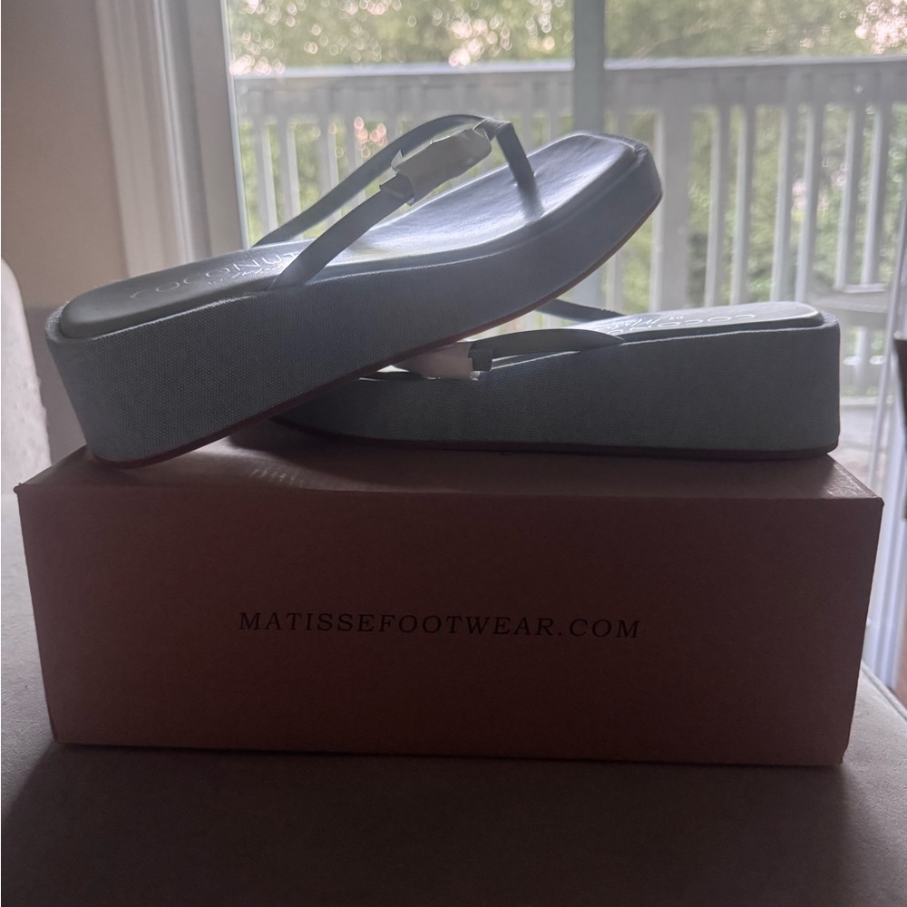 Matisse Sky Blue Platform Flip Flops